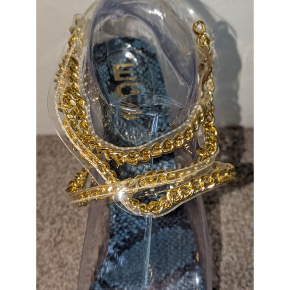 EGO Heels Chain Detail Rhinestone Embellished Party Stiletto Sandals 9 NEW - Picture 9 of 10